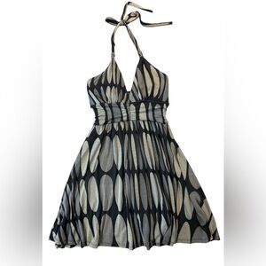 Express Elegant Black and Cream Halter Dress, size XS